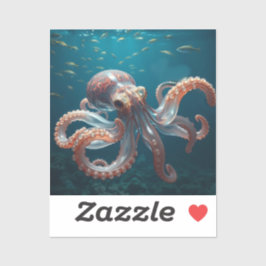 Adesivo Iridescent Glass Octopus Art | Deep Sea Fantasy  