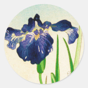 Adesivo Íris azul - impressão japonês da aguarela