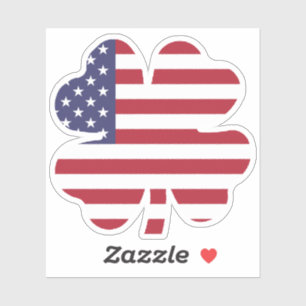 Adesivo Irish American Flag Shamrock