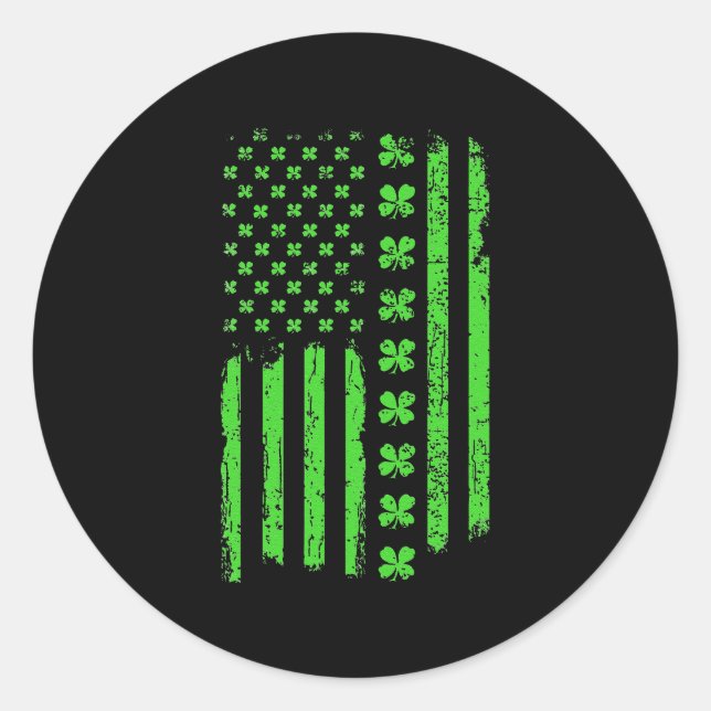 Adesivo Irish American Shamrock Flag St Patricks Paddy (Frente)