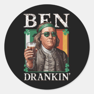 Adesivo Irish Ben Drankin Beer - Pattys Men And Women 1