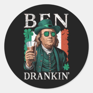 Adesivo Irish Ben Drankin Beer - Pattys Men And Women 6
