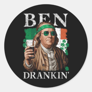 Adesivo Irish Ben Drankin Beer - Pattys Men And Women 7