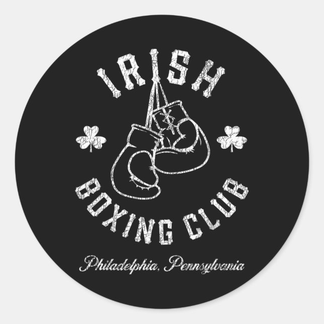 Adesivo Irish Boxing Club - Filadélfia das luvas de boxim (Frente)
