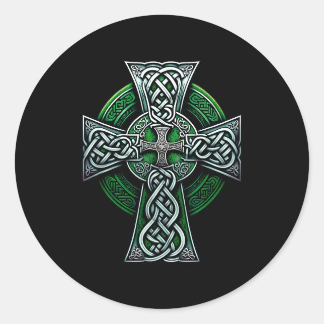 Adesivo Irish Celtic Cross Knot Christian Holy Trinity Sco (Frente)