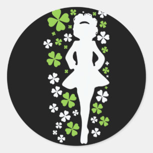 Adesivo Irish Dancer Silhouette Clover Ireland Shamrock Ir