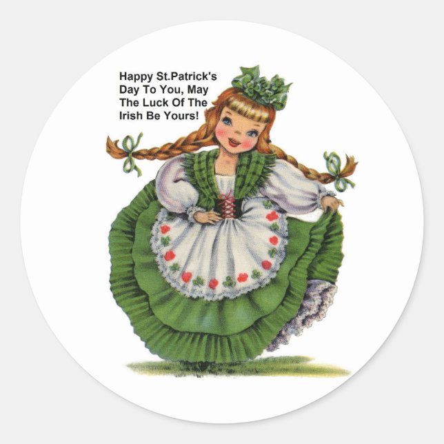 Adesivo Irish Girl Round Sticker (Frente)