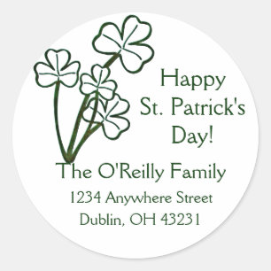 Adesivo Irish Return Address Labs Quatro Shamrock Flower