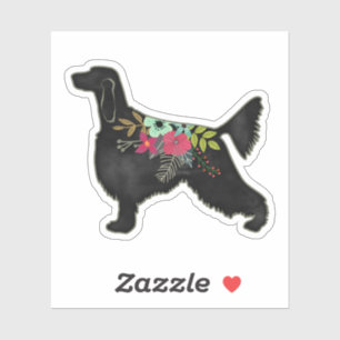 Adesivo Irish Setter Dog Breed Bohemian Floral Silhouette