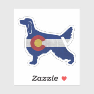 Adesivo Irish Setter Dog Breed Colorado Flag Silhouette