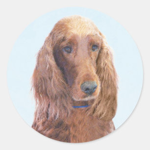 Adesivo Irish Setter Painting - Bela Arte Original De Cach