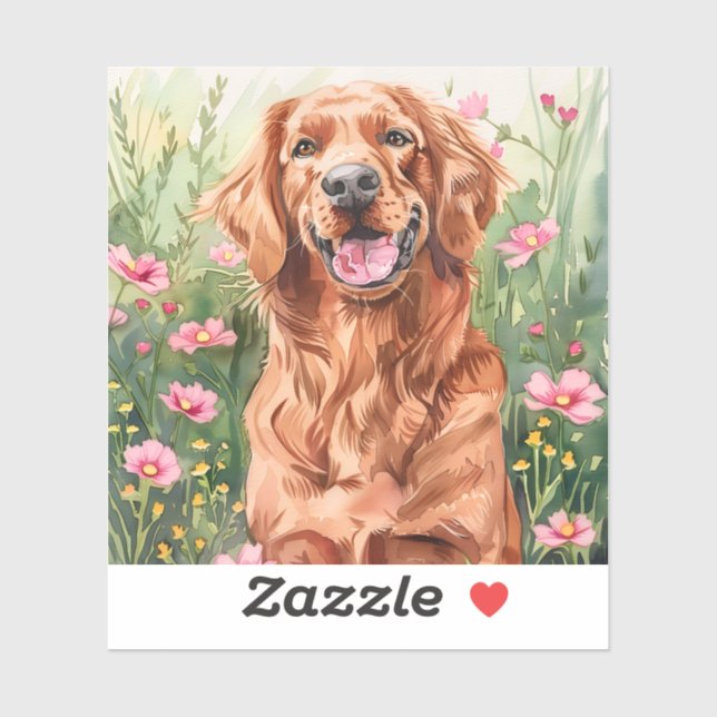 Adesivo Irish Setter Watercolor Stick (Folha)
