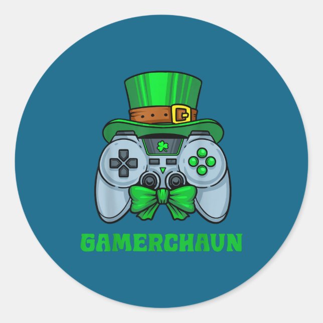 Adesivo Irish Video Game Controller St Patrick's Day Gamer (Frente)