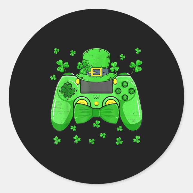 Adesivo Irish Video Game Controller Tie St Patricks Da (Frente)