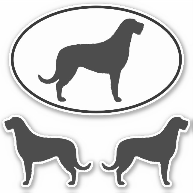 Adesivo Irish Wolfhound Dog Silhouettes Vinyl Sticker Set (Frente)
