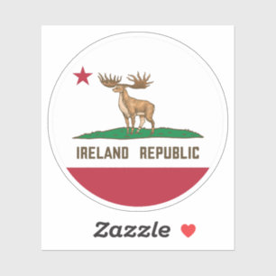 Adesivo Irlanda República da Irlanda Elk Flag Giant Deer