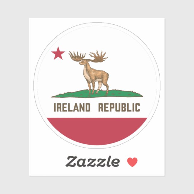 Adesivo Irlanda República da Irlanda Elk Flag Giant Deer (Folha)