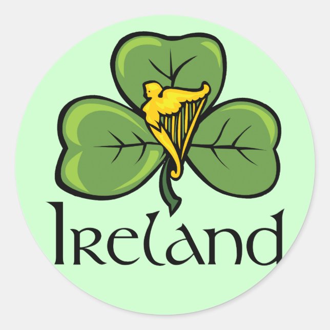 Adesivo Irlanda Shamrock and Harp (Frente)