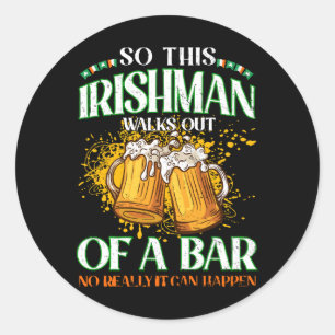 Adesivo Irlandês Bebendo Cerveja Dia de São Patrício