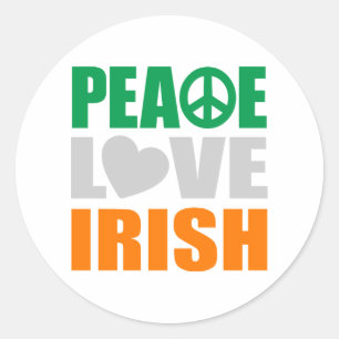 Adesivo Irlandês do amor da paz
