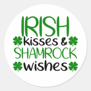 Adesivo Irlandês Kisses & Shamrock deseja ☘️ 💚