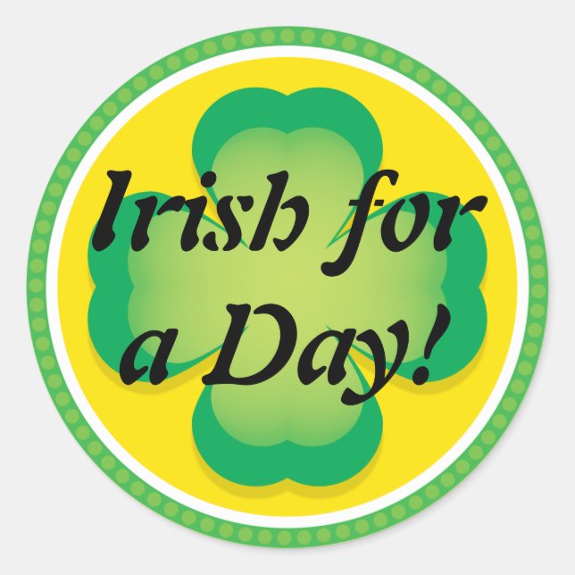 Adesivo Irlandês para o Dia Clover (Frente)