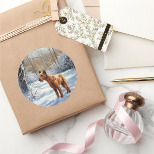 Adesivo Irlandês Terrier Deixe-o nevar no Natal