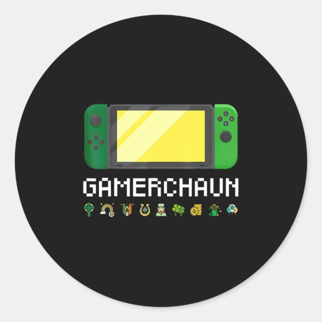 Adesivo Irlandês Video Game Controller Leprechaun Boys Rua (Frente)