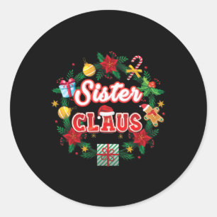 Adesivo Irmã Claus Papais noeis de Natal Laurel Wreath Mis