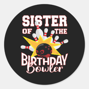 Adesivo Irmã Da Festa De Boliches Infantis Birthday Bowler