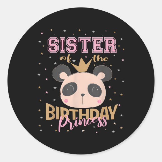 Adesivo Irmã Da Princesa Panda Bear Py (Frente)