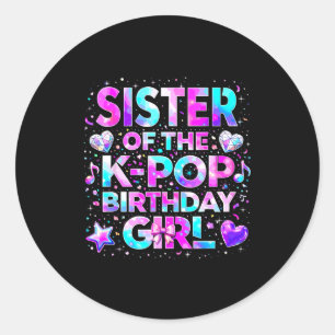 Adesivo Irmã das garotas de aniversário do k-pop música co