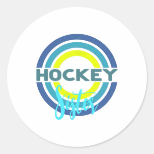 Adesivo Irmã de Hockey Com Círculos Modernos de Hockey