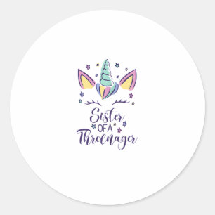 Adesivo Irmã De Uma Menina Threenager Aniversário De 3 Ano
