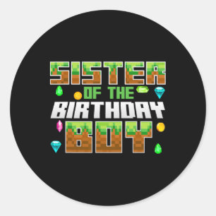 Adesivo Irmã Do Aniversariante Video Gamer Número Pixel