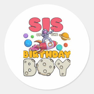 Adesivo Irmã do Astronauta Dabbing Birthday Boy Match