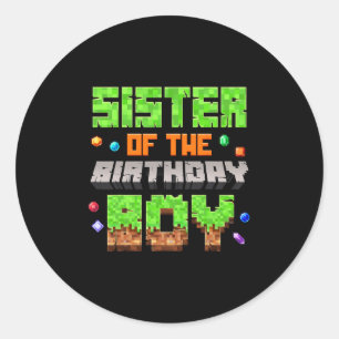 Adesivo Irmã do Menino do Aniversário Jogo de Vídeo Game P