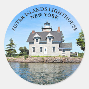 Adesivo Irmã Islands Lighthouse, New York Round Stickers
