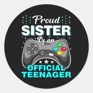 Adesivo Irmã Oficial Jogo de Vídeo do Adolescente Primeiro