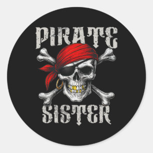 Adesivo Irmã Pirata Jolly Roger Flag E Skull Crossbone