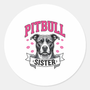 Adesivo Irmã Pitbull Design Vetorial de Amante de Cachorro