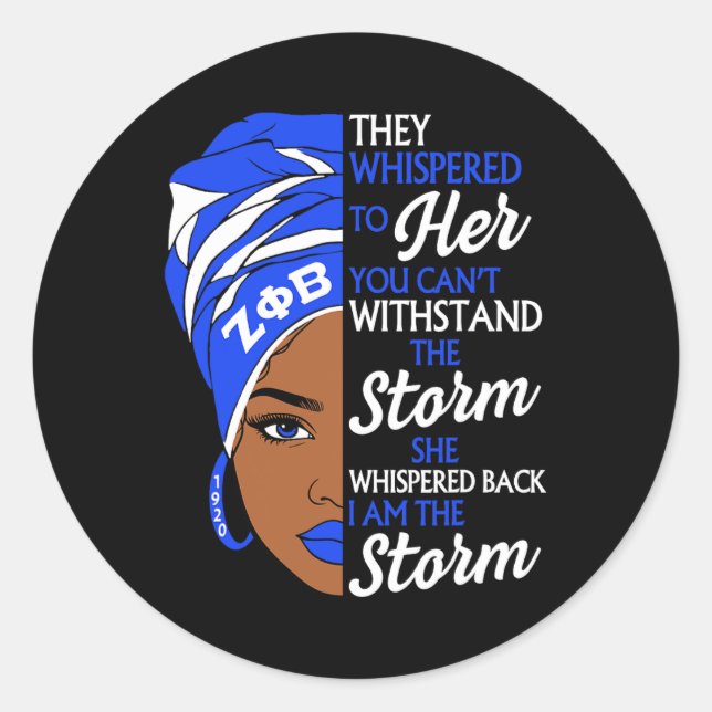 Adesivo Irmandade Zeta Phi Beta Orgulho de Mulheres Negras (Frente)