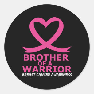 Adesivo Irmão Cancer Da Mama De Um Guerreiro Coração Rosa