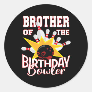 Adesivo Irmão Da Festa De Boliches De Birthday Bowler