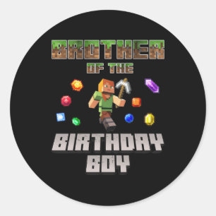 Adesivo Irmão Do Aniversariante Video Gamer Pixel Numb
