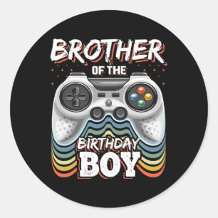 Adesivo Irmão Do Aniversário Jogo De Vídeo Correspondente 