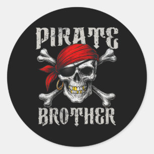 Adesivo Irmão Pirata Jolly Roger Flag E Skull Crossbon