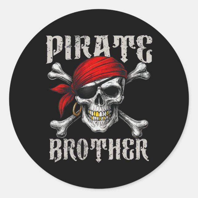 Adesivo Irmão Pirata Jolly Roger Flag E Skull Crossbon (Frente)