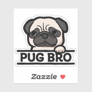 Adesivo IRMÃO PUG – Presente Divertido e Fofo para Amantes
