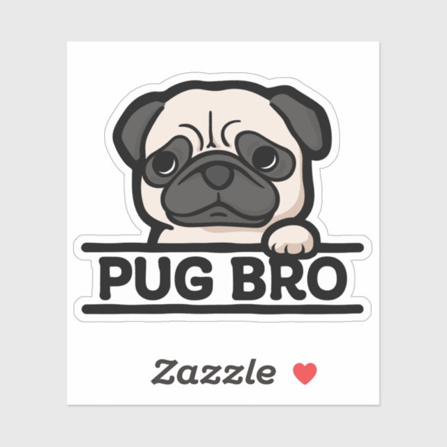 Adesivo IRMÃO PUG – Presente Divertido e Fofo para Amantes (Folha)